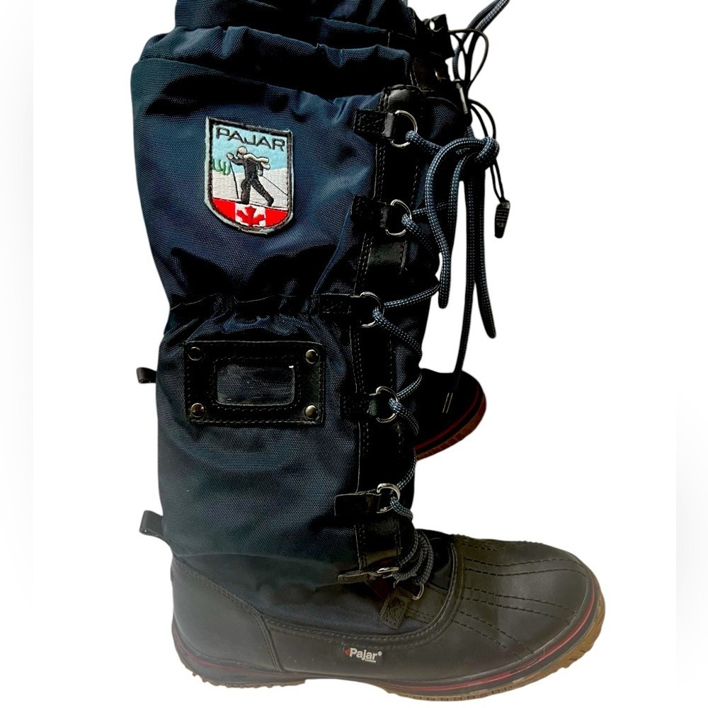 Pajar Canada Fleece-Lined Waterproof Winter Boots Women's 6–6.5 Tall Navy EUC - Picture 3 of 13